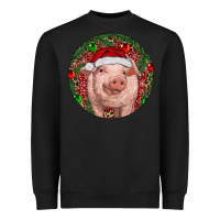 Black Pig Christmas Heavyweight Sweatshirt - RanaPortraitStore