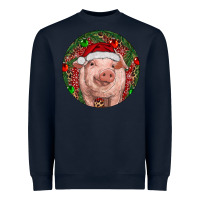 Navy Pig Christmas Heavyweight Sweatshirt - RanaPortraitStore