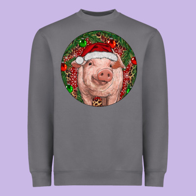 Heavyweight Sweatshirt Pig Christmas
