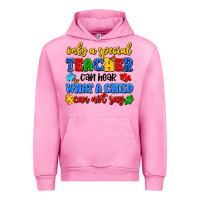 Fuchsia Pink only a special teacher can hear what a child can n Urban Hoodie - Artiststas