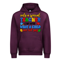 Mauve Wine only a special teacher can hear what a child can n Urban Hoodie - Artiststas