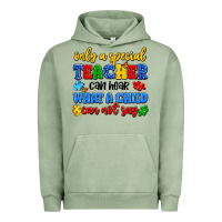 Pigment Oil Green only a special teacher can hear what a child can n Urban Hoodie - Artiststas