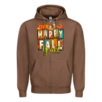 Chestnut happy fall y'all Zipper Hoodie - Artiststas
