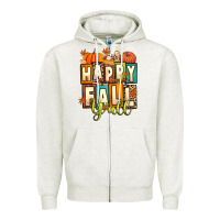 Oatmeal Heather happy fall y'all Zipper Hoodie - Artiststas
