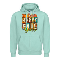 Seafoam happy fall y'all Zipper Hoodie - Artiststas