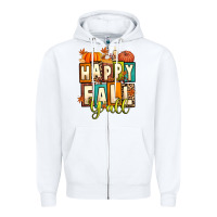 White happy fall y'all Zipper Hoodie - Artiststas