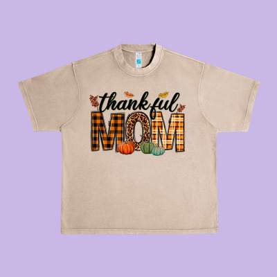 Thankful Mom Urban Heavy Tee Designed By Texasbilliewilder