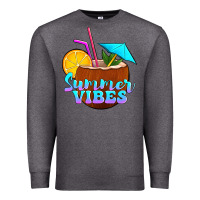 Charcoal Heather summer vibes coconut drink Premium Sweatshirt - Jasminsmagicworld