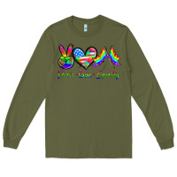 Army Green peace love equality Long Sleeve Tee - HRA Design Shop