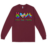 Burgundy peace love equality Long Sleeve Tee - HRA Design Shop