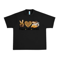 Black peace love coffee Urban Heavy Tee - BarkalooDesign