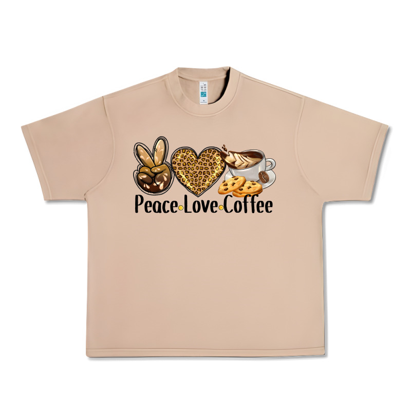 Peace Love Coffee Urban Heavy Tee by BarkalooDesign | Teevron