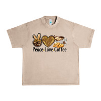 French Oak peace love coffee Urban Heavy Tee - BarkalooDesign