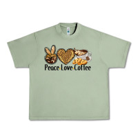 Oil Green peace love coffee Urban Heavy Tee - BarkalooDesign
