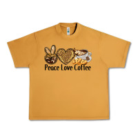 Peanut Butter peace love coffee Urban Heavy Tee - BarkalooDesign