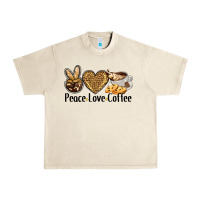 Sandshell peace love coffee Urban Heavy Tee - BarkalooDesign