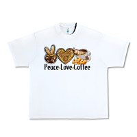 White peace love coffee Urban Heavy Tee - BarkalooDesign