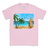 Bubblegum Pink beach background Classic Tee - HRA Design Shop