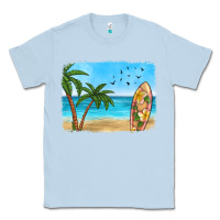 Dusty Blue beach background Classic Tee - HRA Design Shop