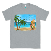 Heather Grey beach background Classic Tee - HRA Design Shop