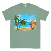 Sage beach background Classic Tee - HRA Design Shop