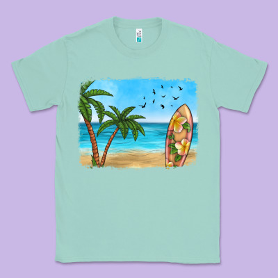 Beach Background Classic Tee Designed By Hra Design Shop