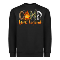 Black camp fire legend with fire Heavyweight Sweatshirt - texasbilliewilder