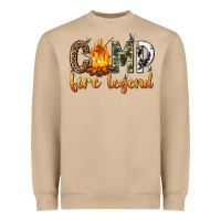 Mushroom camp fire legend with fire Heavyweight Sweatshirt - texasbilliewilder
