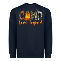 Navy camp fire legend with fire Heavyweight Sweatshirt - texasbilliewilder