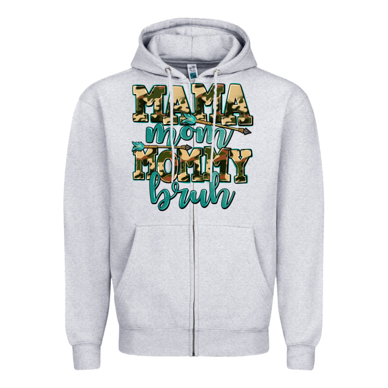 Mama Mom Mommy Bruh With Arrow Zipper Hoodie by AdoDesignShop | Teevron