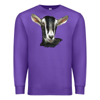 Purple alpine goat head Premium Sweatshirt - LillyAllenDesigns