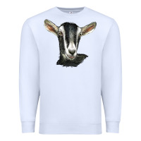 White alpine goat head Premium Sweatshirt - LillyAllenDesigns