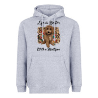 Heather Grey life is better with a maltipoo Heavyweight Hoodie - BarkalooDesign
