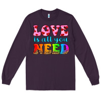 Plum love is all you need Long Sleeve Tee - HRA Design Shop