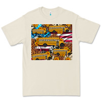 Bone school bus American flag sunflower cowhide leopard Premium Tee - Artiststas