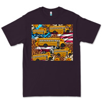 Plum school bus American flag sunflower cowhide leopard Premium Tee - Artiststas