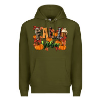 Army Green fall vibes Premium Hoodie - MaliasSmallBusiness