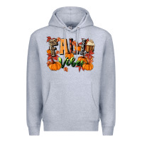 Heather Grey fall vibes Premium Hoodie - MaliasSmallBusiness