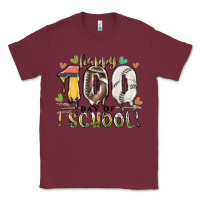 Burgundy happy 100 day of school american football baseball Classic Tee - RacoonDesign