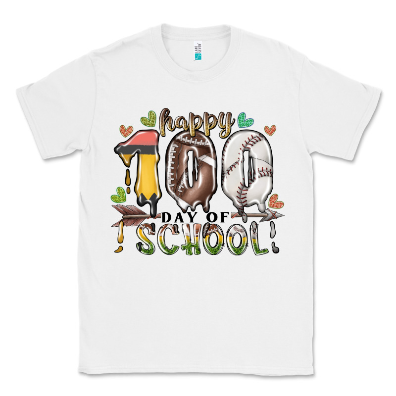 Happy 100 Day Of School American Football Baseball Classic Tee by RacoonDesign | Teevron