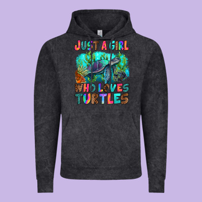 Vintage Hoodie just a girl who loves turtles