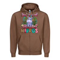 Chestnut just a girl who loves hippos Zipper Hoodie - Artiststas