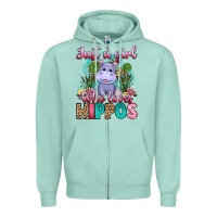Just A Girl Who Loves Hippos Zipper Hoodie | Teevron