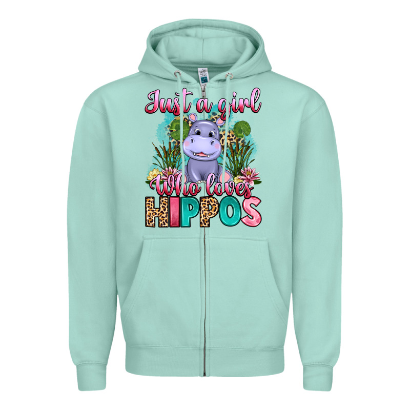 Just A Girl Who Loves Hippos Zipper Hoodie by Artiststas | Teevron