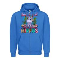 True Royal just a girl who loves hippos Zipper Hoodie - Artiststas
