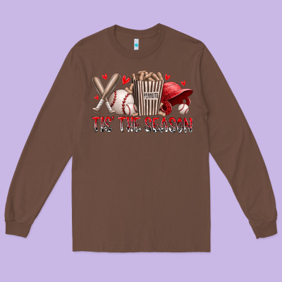 Tis The Season Baseball Long Sleeve Tee Designed By Racoondesign