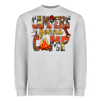 Heather Grey campers gonna camp western Heavyweight Sweatshirt - texasbilliewilder