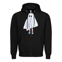 Black cute ghost Zipper Hoodie - BundleAndBundleShop