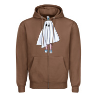 Chestnut cute ghost Zipper Hoodie - BundleAndBundleShop