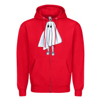 Red cute ghost Zipper Hoodie - BundleAndBundleShop